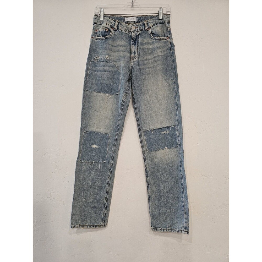 Zara Boy's Demin Jeans With Patches Size 13-14